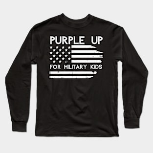 Purple Up For Military Kids Adult Shirt Military Child Month Long Sleeve T-Shirt